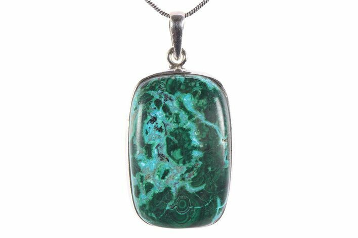 Vibrant Malachite & Chrysocolla Pendant - Sterling Silver #382881